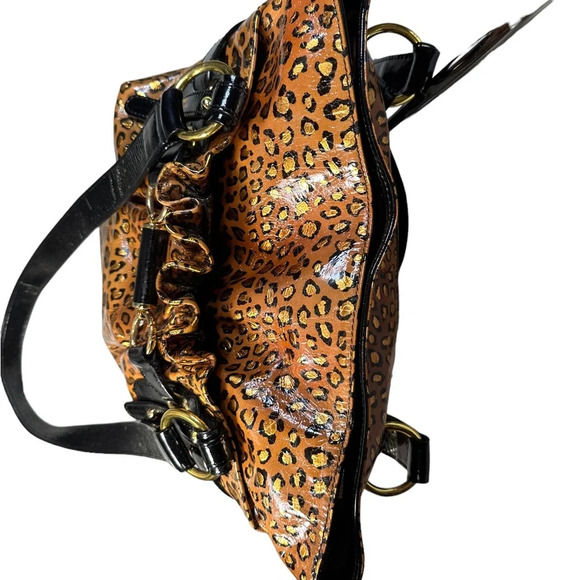 “The Find” Vintage Animal Print Patent Leather Hobo Purse - Picture 14 of 16